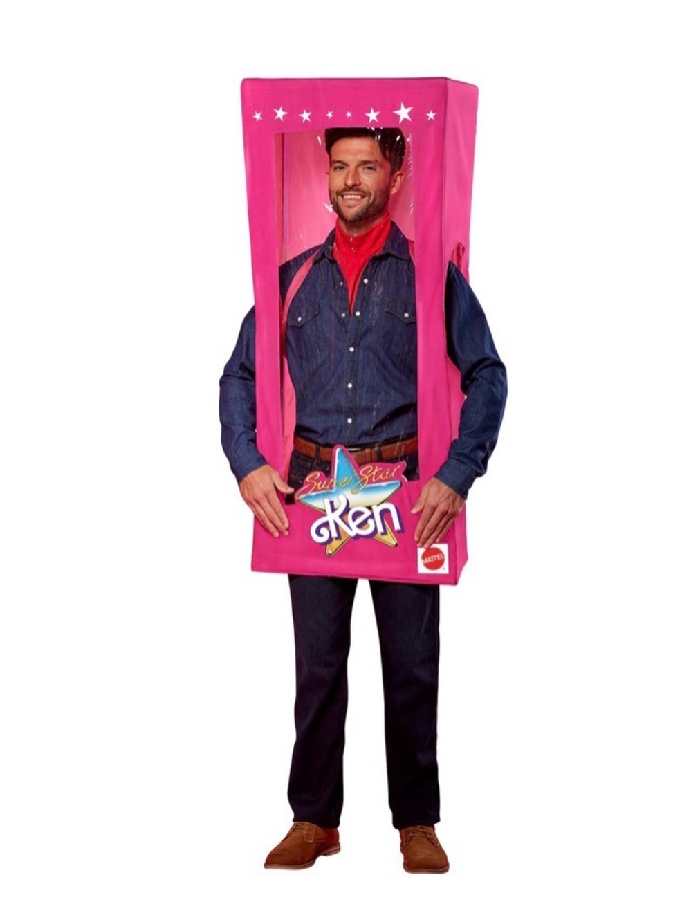 He’s Just Ken! Barbie Hot Pink Ken Doll Box Costume, One Size, Brand New